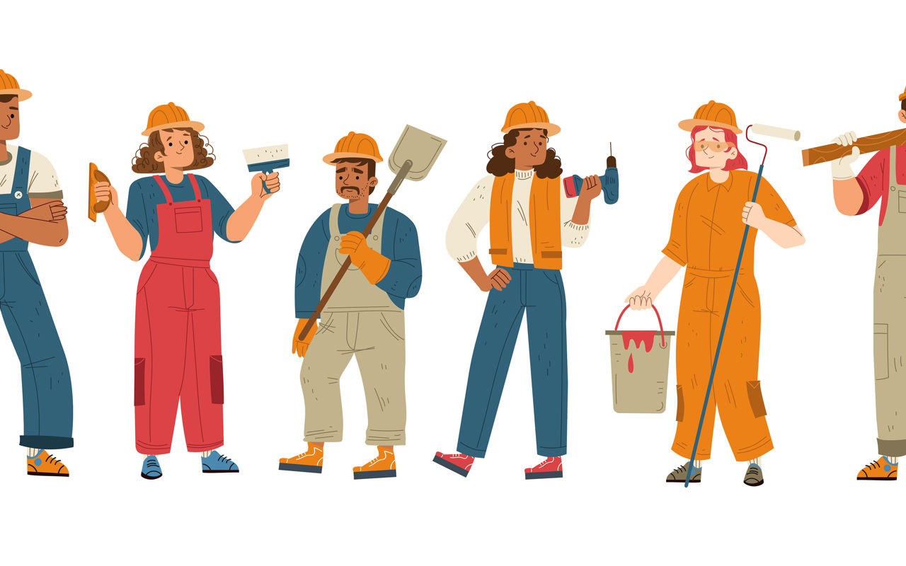 personer der arbejder