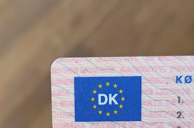 Hjørne af dansk kørekort