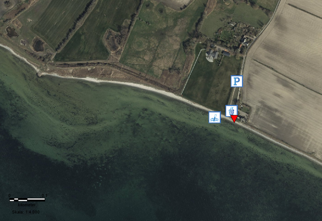 Her ser du en oversigt over de forskellige steder ved stranden.