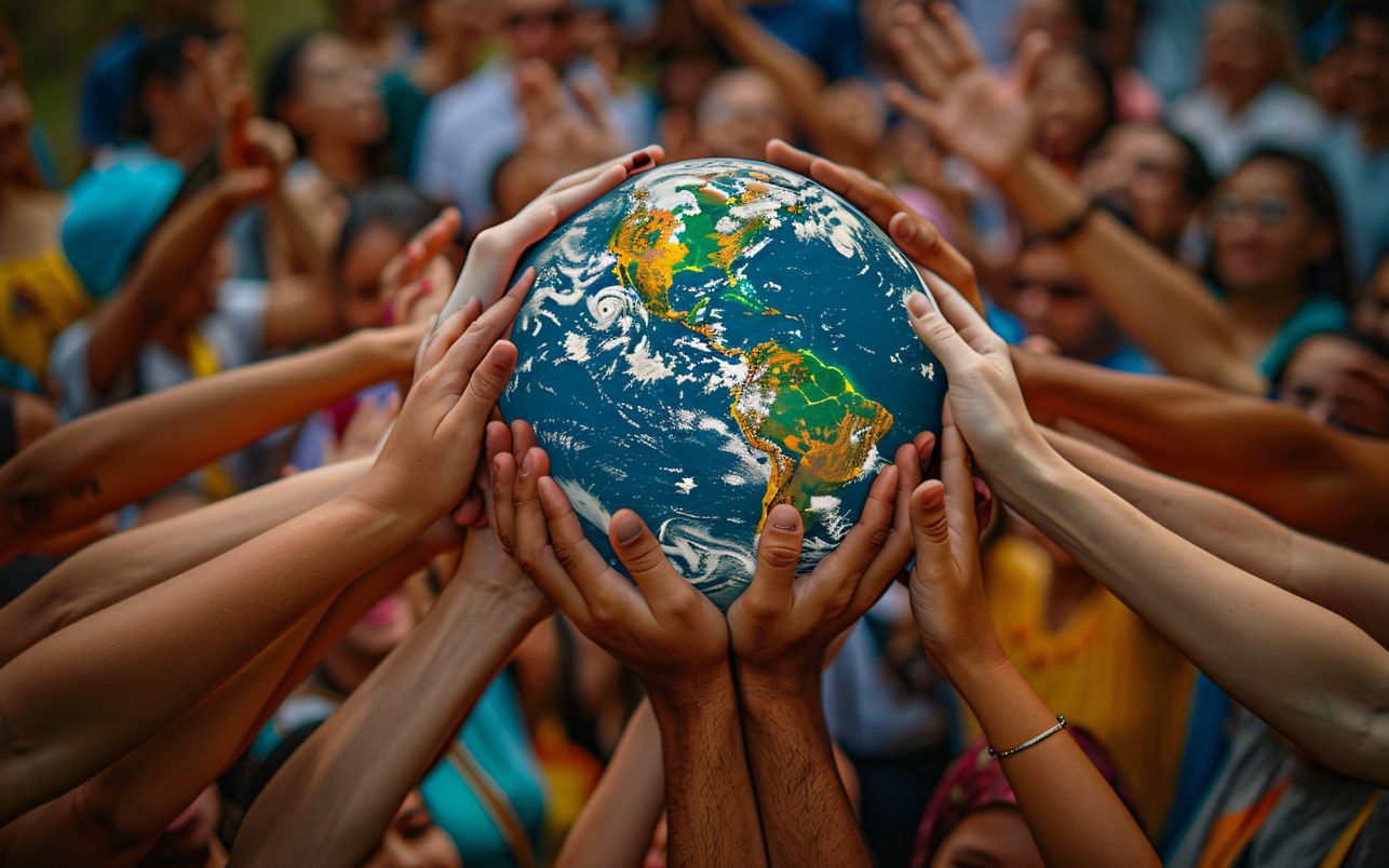 hænder der holder omkring jorden